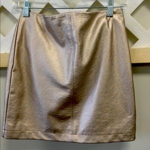 Metallic faux leather mini